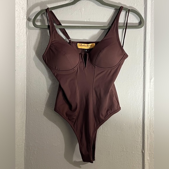 naked wardrobe Other - Slim Cami Brown Bodysuit
